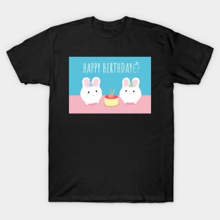 Happy Birthday Party Cute Bunnies T-Shirt